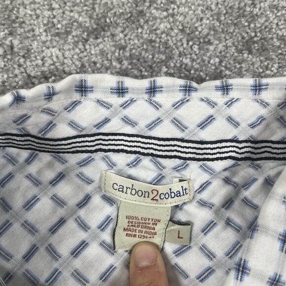 Carbon 2 Cobalt Button Up Shirt Mens Large Geometric Print White - Picture 3 of 12